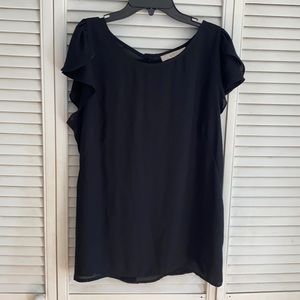 Loft Black Large Short Sleeve Dress Shirt